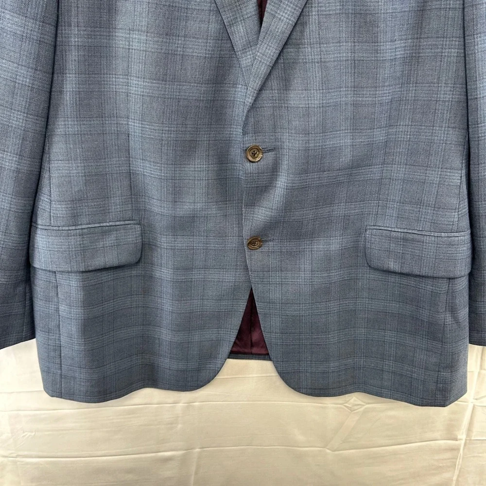 Cremieux Sport Coat Mens 46R Blue Glen Plaid Loro Piana Wool Blazer Canada